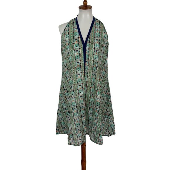 Gulmohar Women’s Dress Medium Green Sleeveless Boho Vintage Summer - Picture 1 of 6